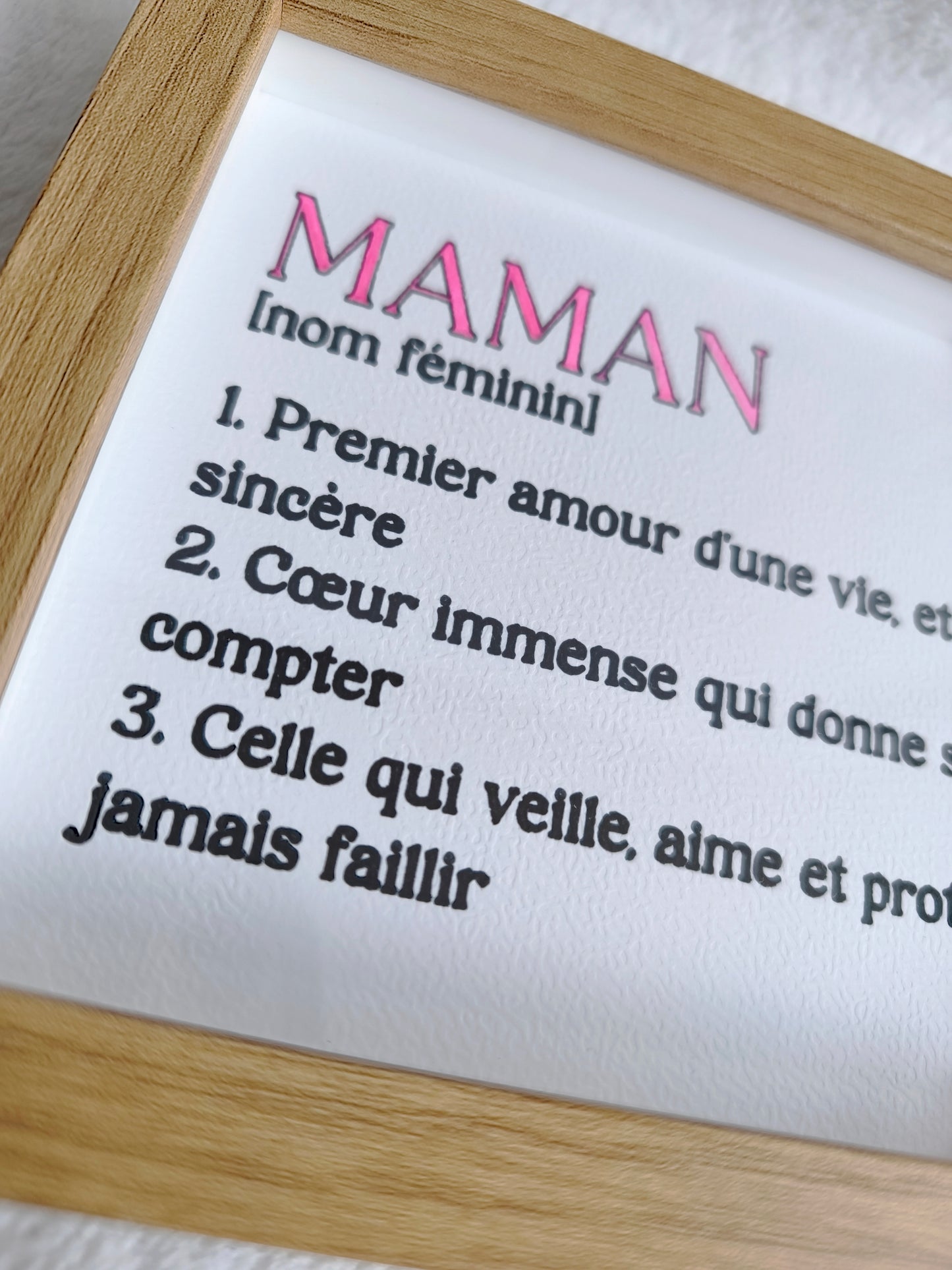 Cadre “Maman” – Définition pleine d’amour 🌸