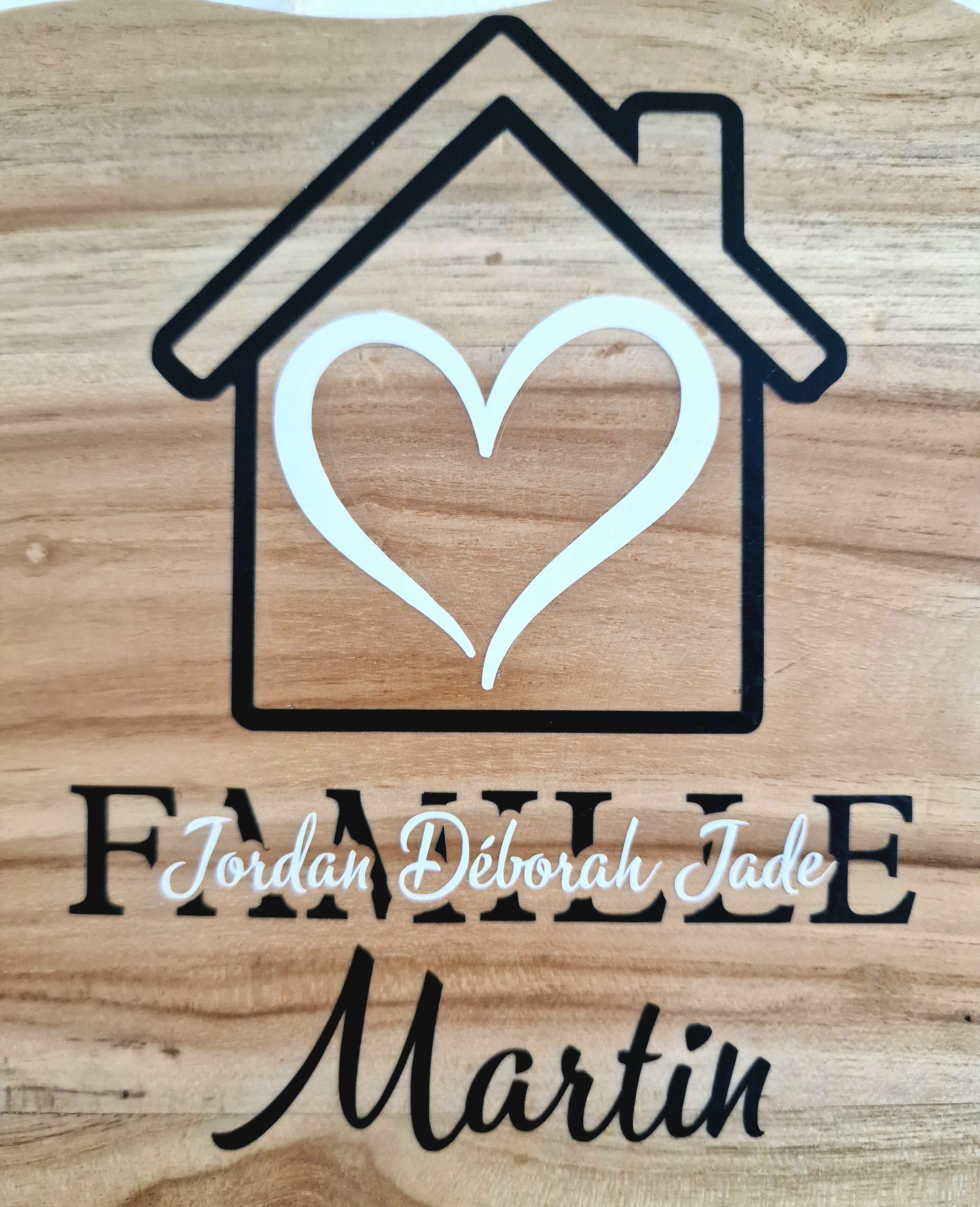 Accroche-clés mural familial en bois