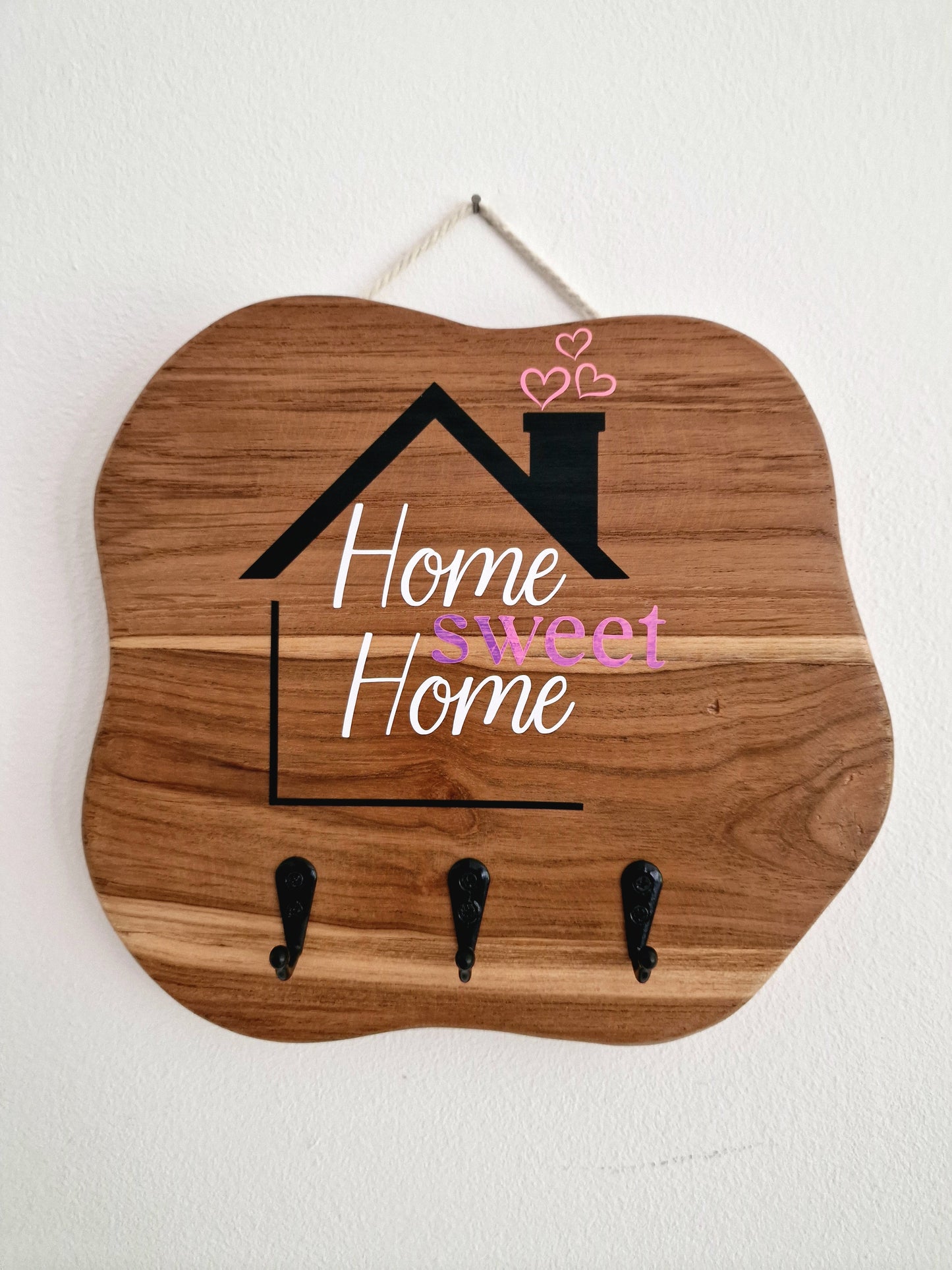 Accroche-clés mural avec texte personnalisé