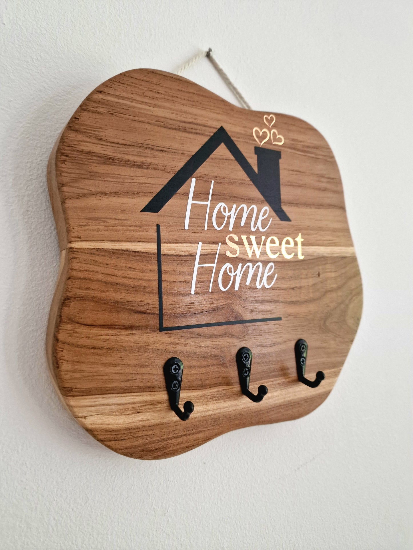 Accroche-clés mural avec texte personnalisé