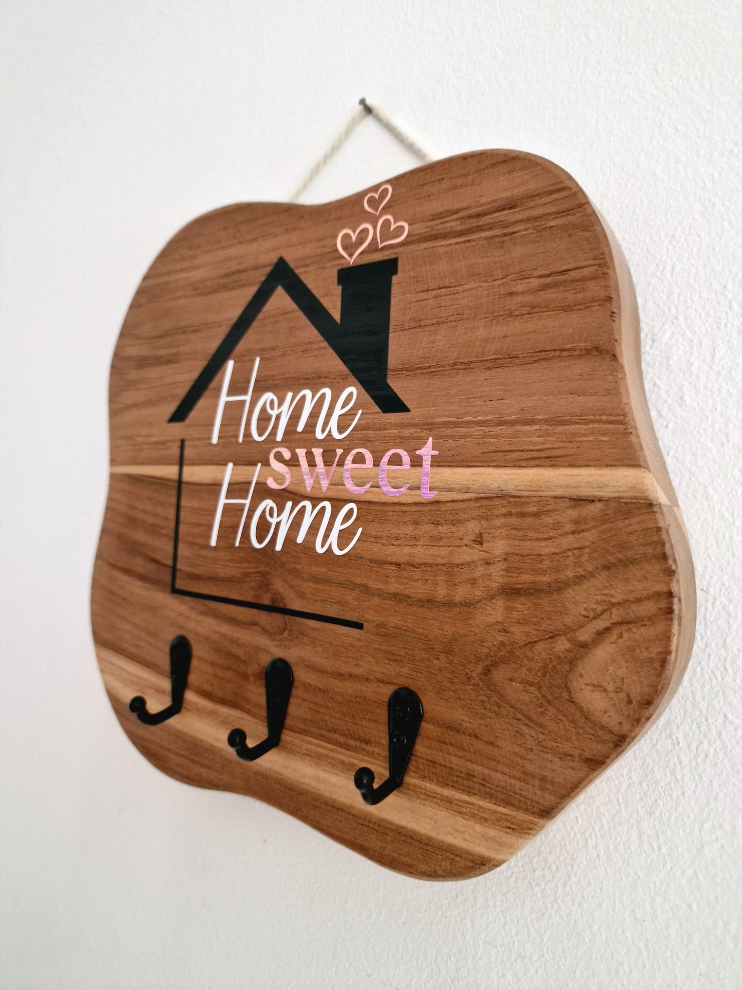 Accroche-clés mural avec texte personnalisé