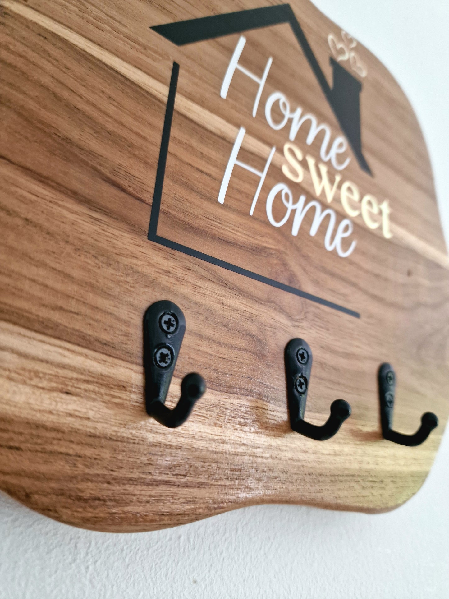 Accroche-clés mural avec texte personnalisé