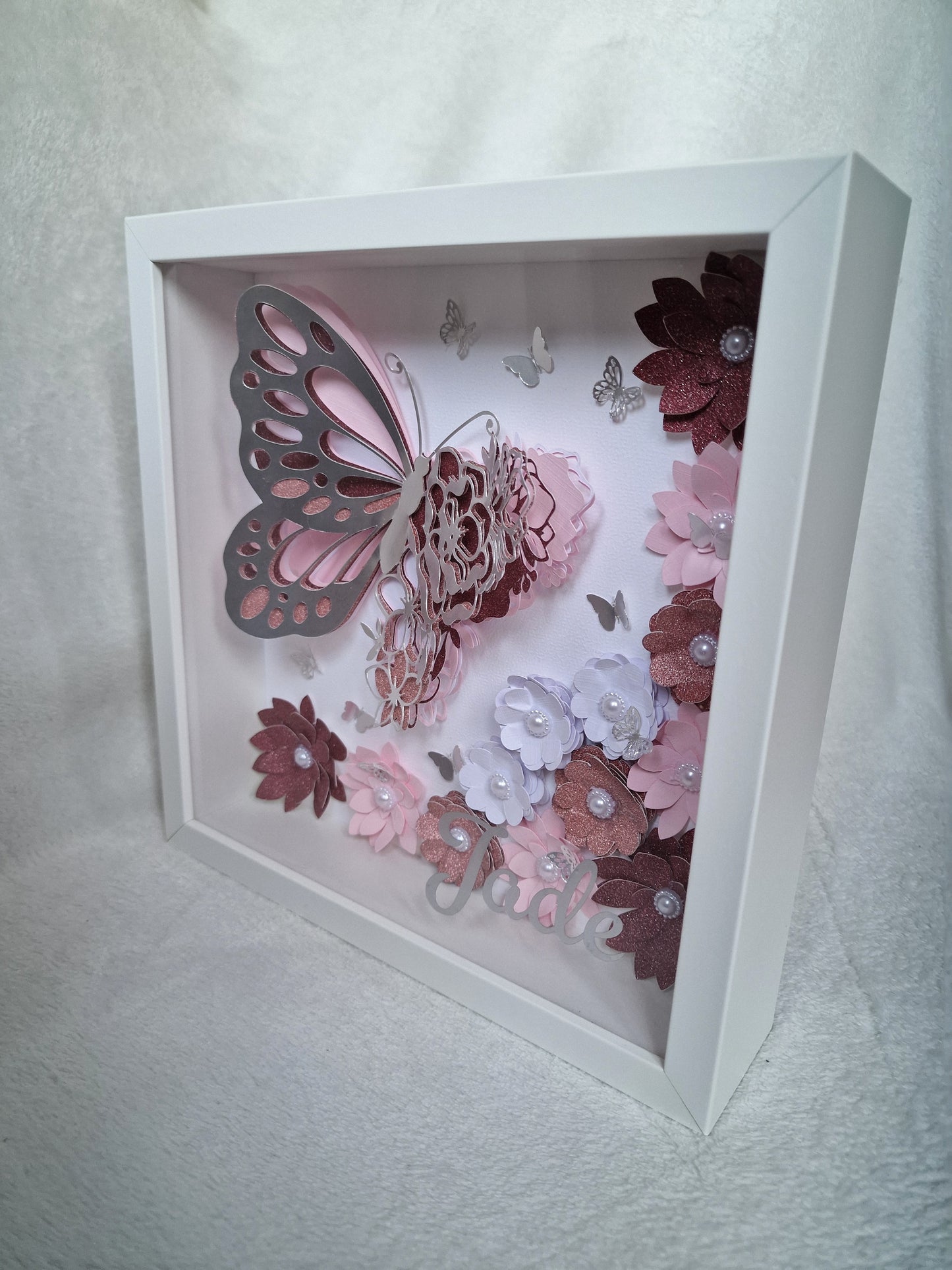 Cadre - Papillons et fleurs