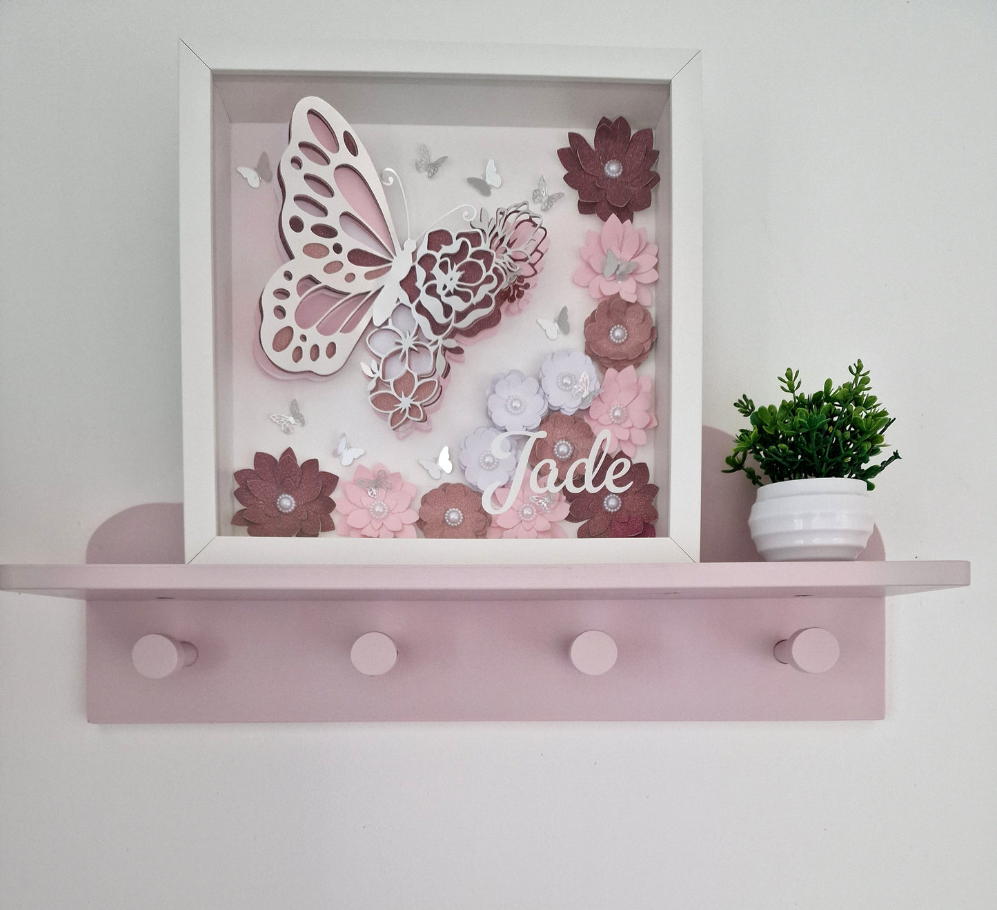 Cadre - Papillons et fleurs