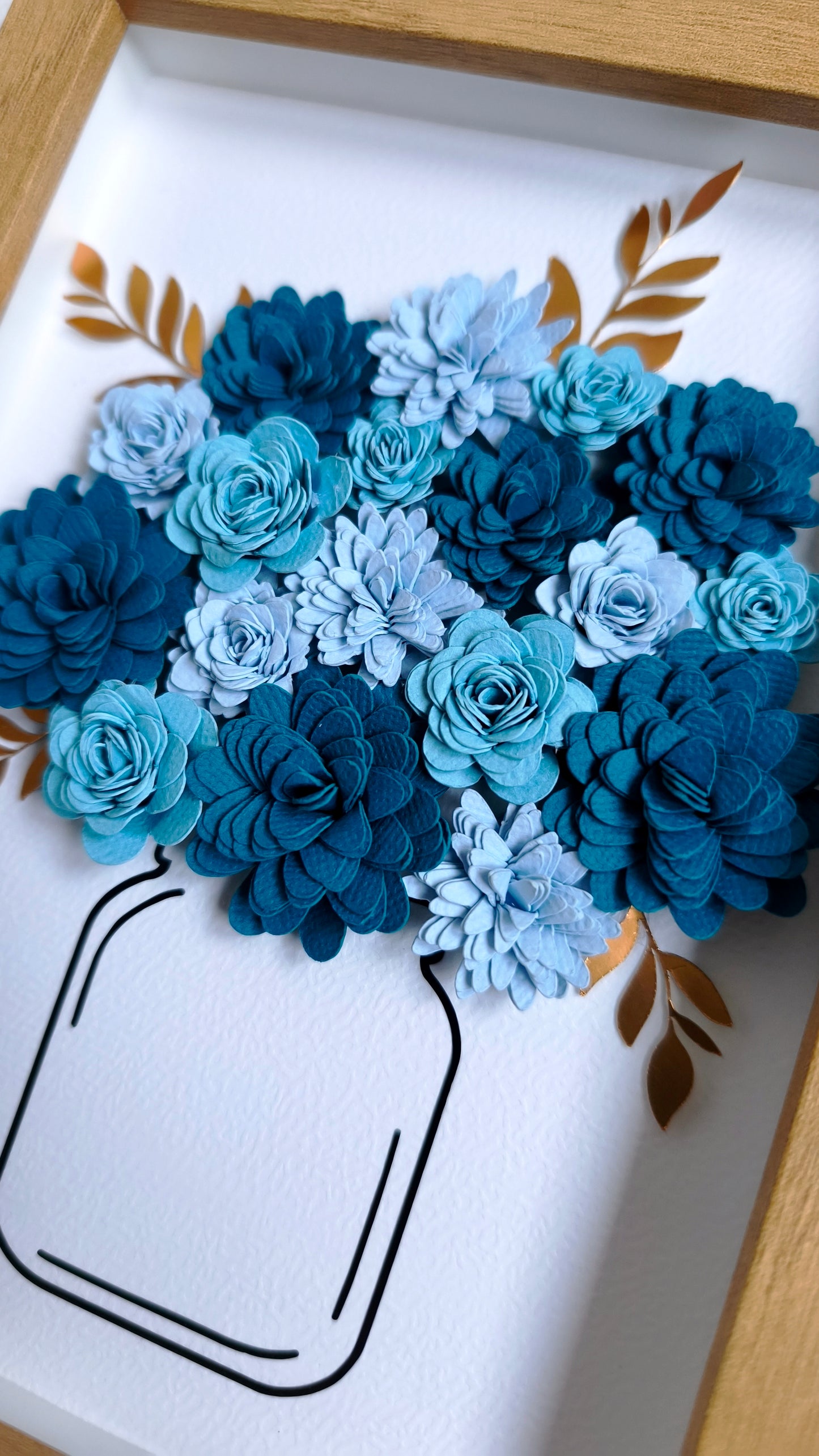 Cadre fleuri aux teintes bleues 🩵