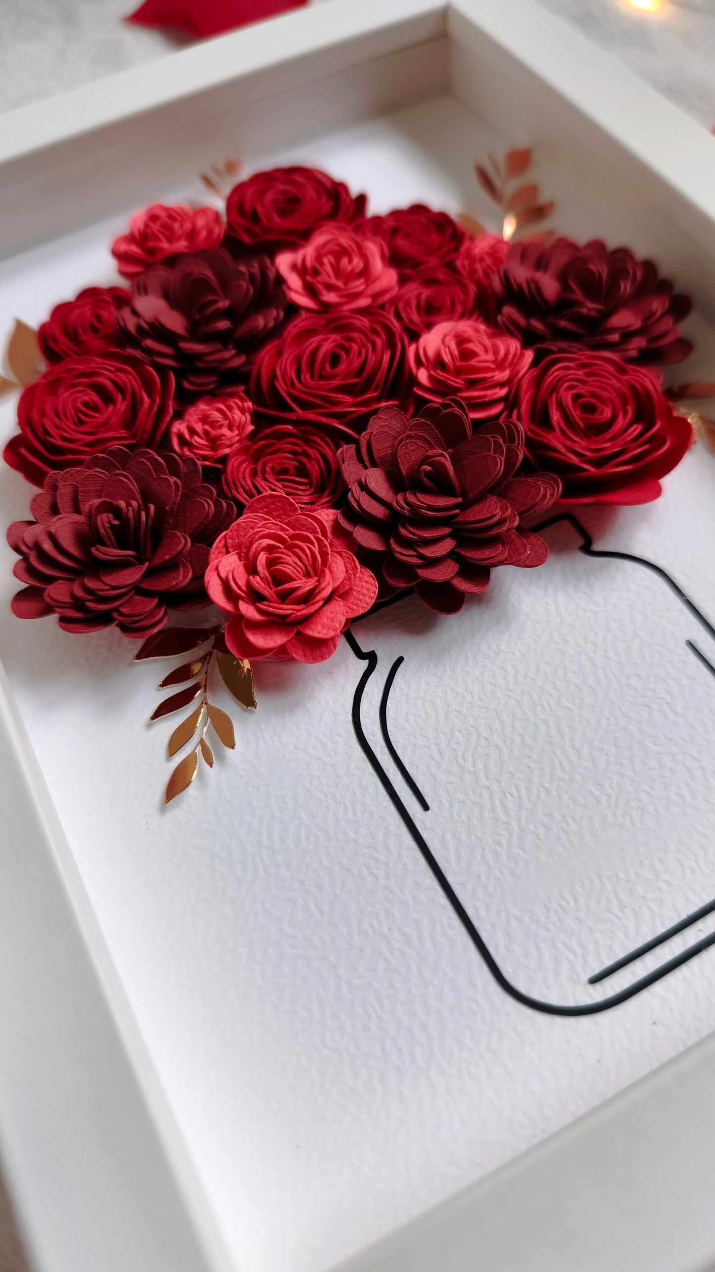 Cadre fleuri aux teintes rouges ❤️ Version mini