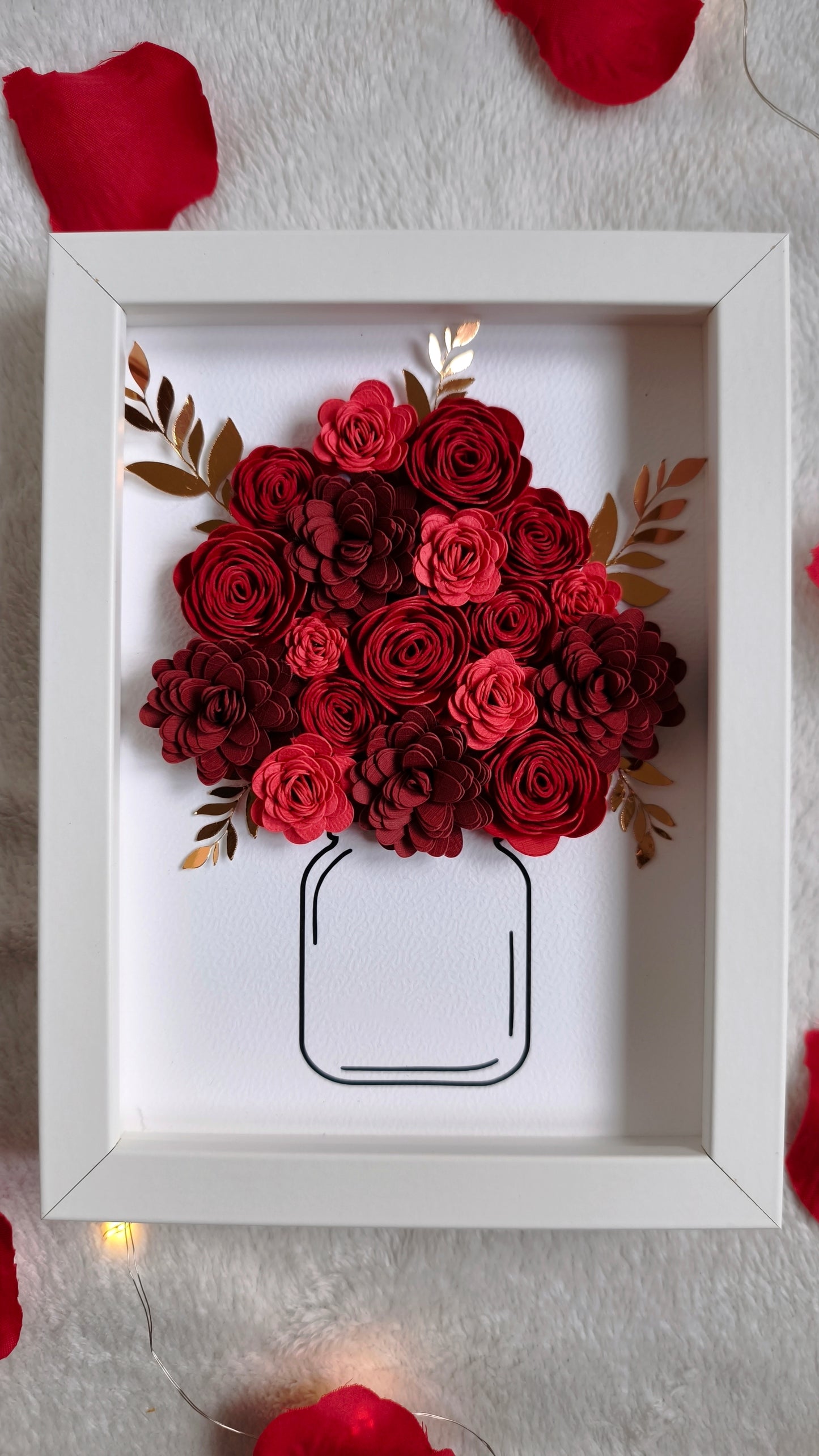 Cadre fleuri aux teintes rouges ❤️ Version mini