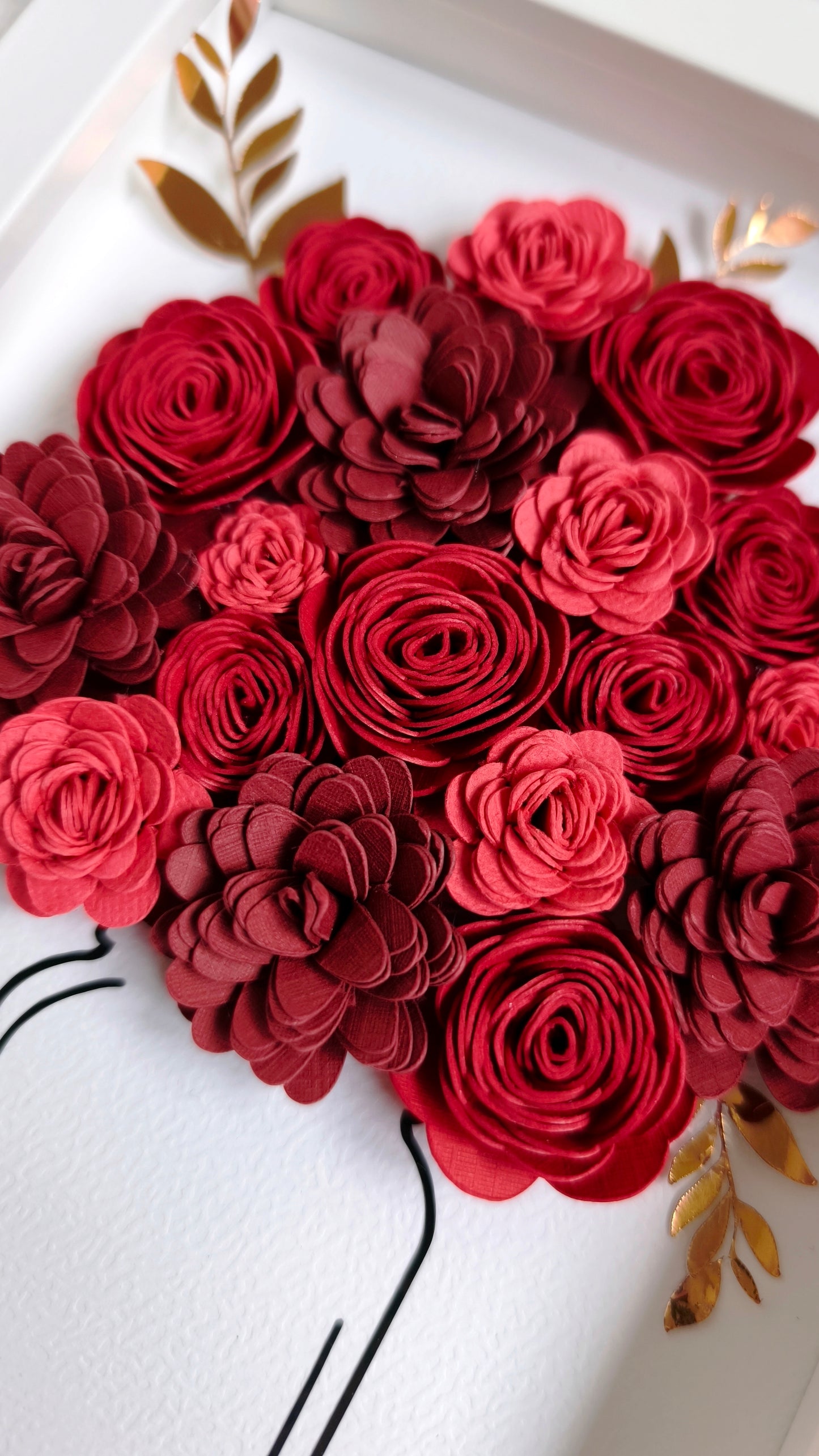 Cadre fleuri aux teintes rouges ❤️ Version mini