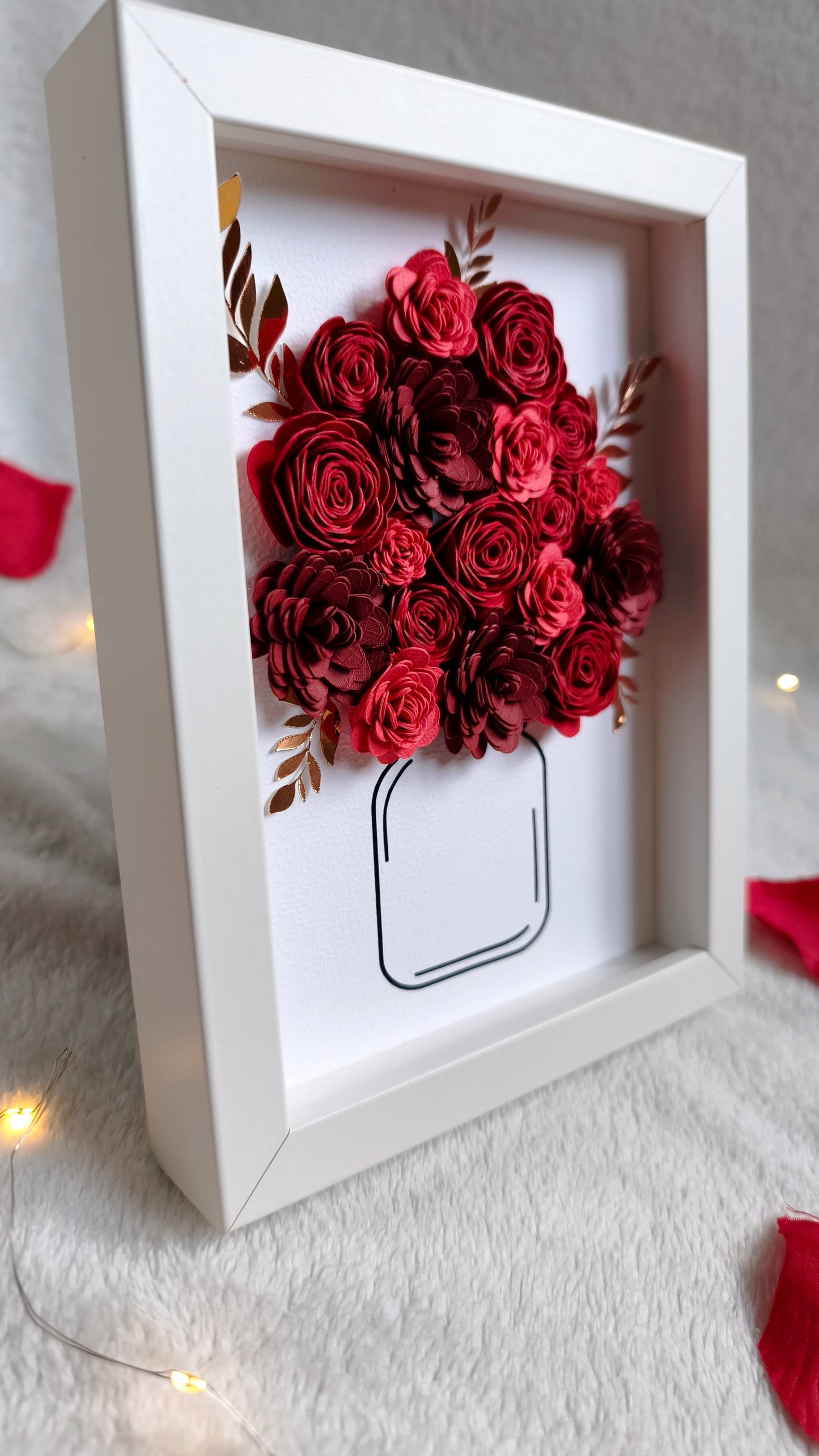 Cadre fleuri aux teintes rouges ❤️ Version mini