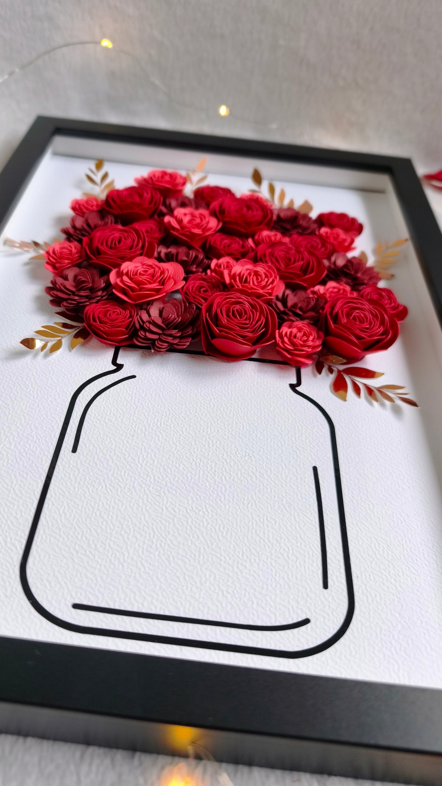 Cadre fleuri aux teintes rouges ❤️