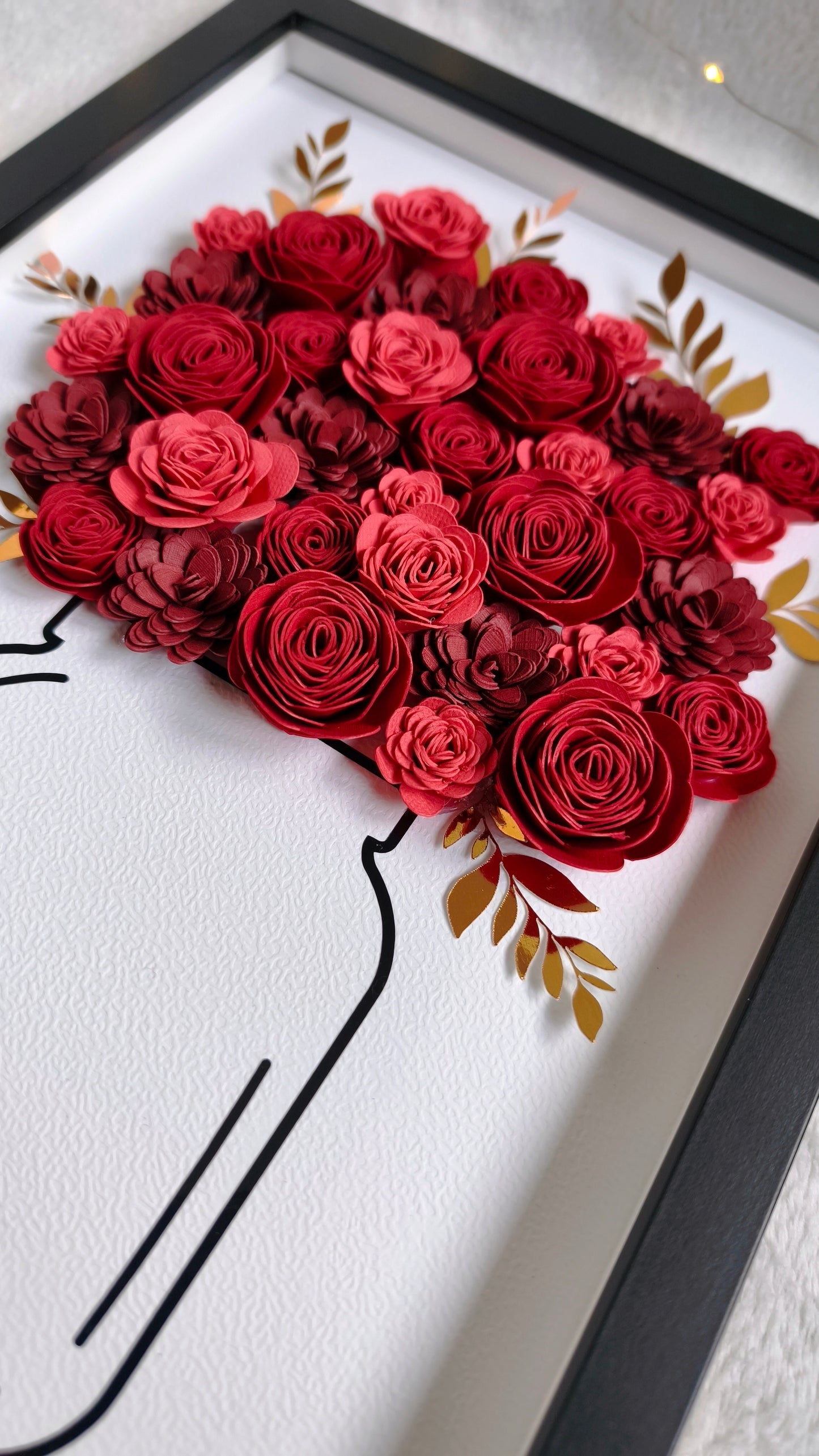 Cadre fleuri aux teintes rouges ❤️