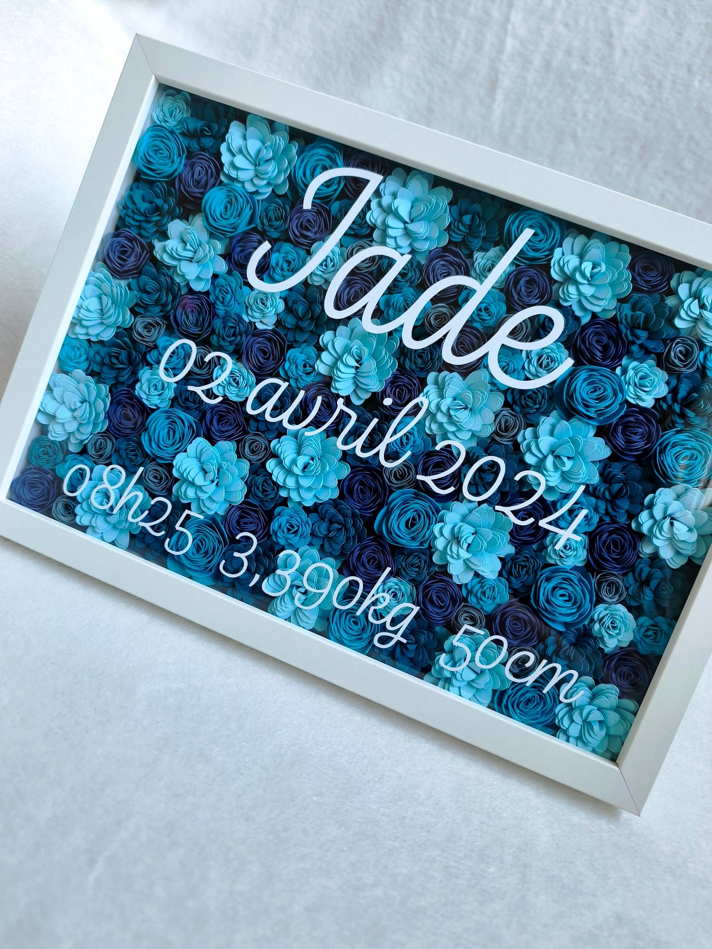 Grand cadre de naissance fleuri 🌸