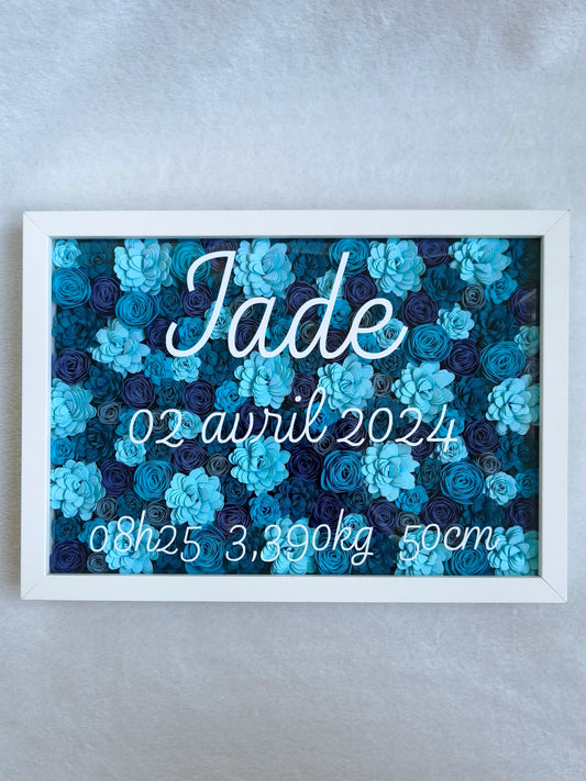 Grand cadre de naissance fleuri 🌸