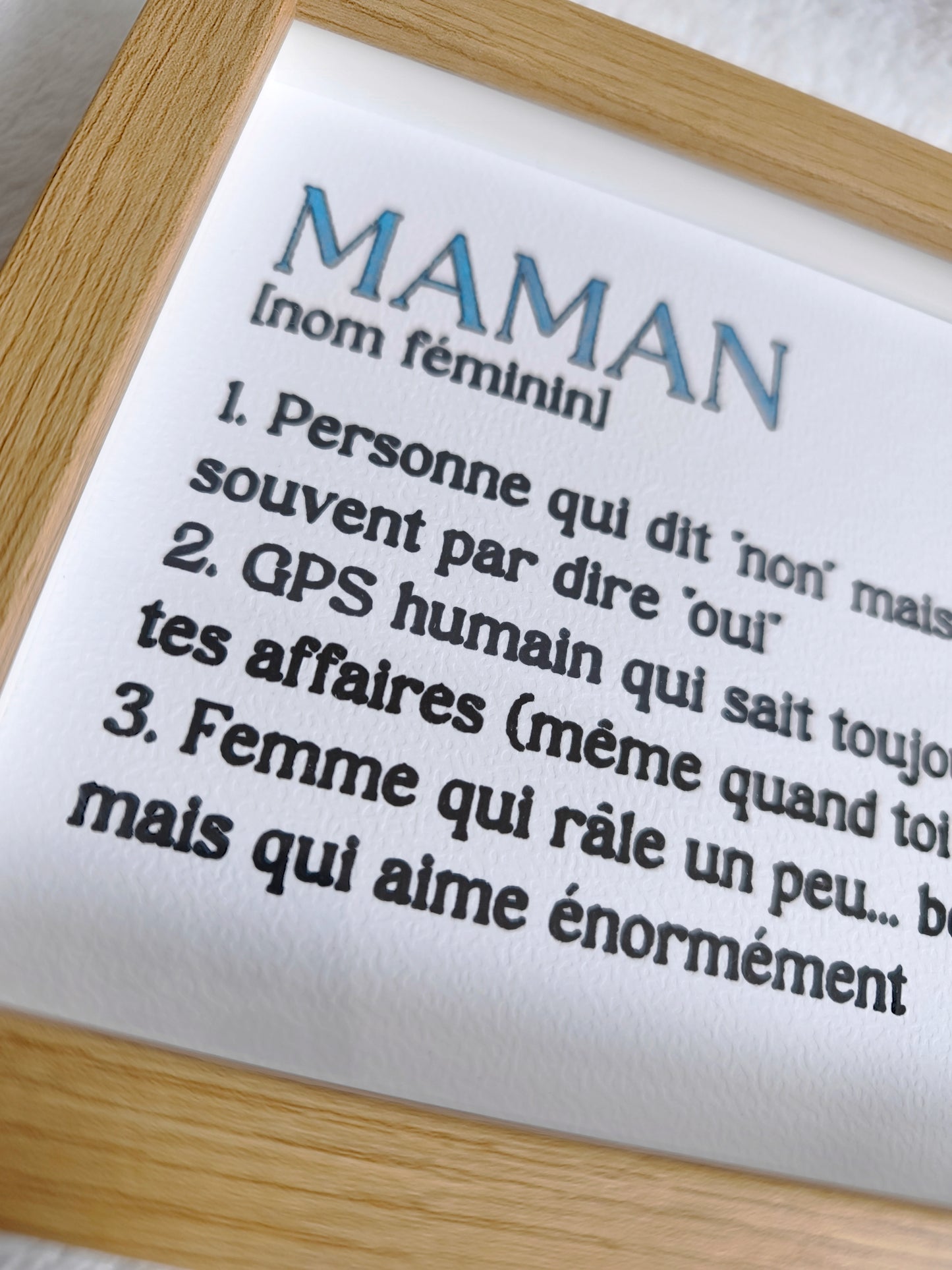 Cadre “Maman” – Définition pleine d’amour 🌸