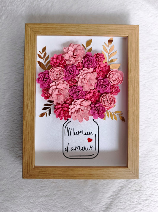 Cadre fleuri version mini aux teintes roses 🌸